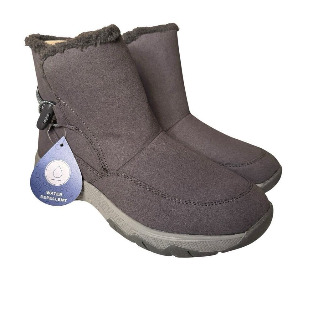 Easy Spirit NEW Women's Tyme2 Ankle Boots Size 8.5 Gray Water Repellent Sherpa